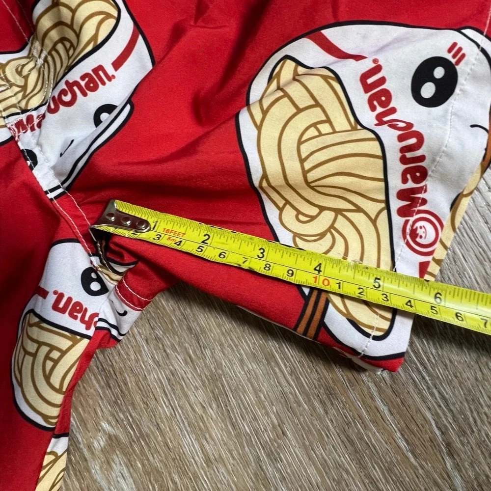 Maruchan Swim Trunks Kids Size 8 (M) Red Ramen Noodle Kawaii Board Shorts